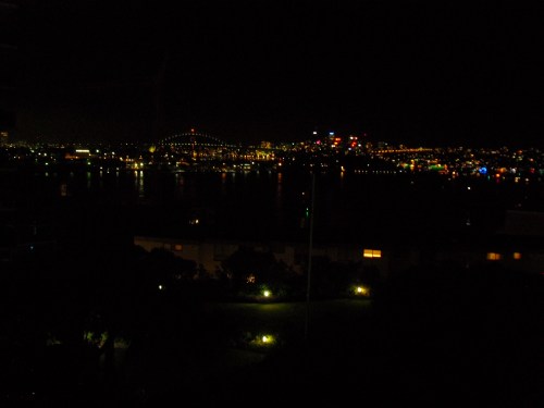 The Sydney Harbor at night