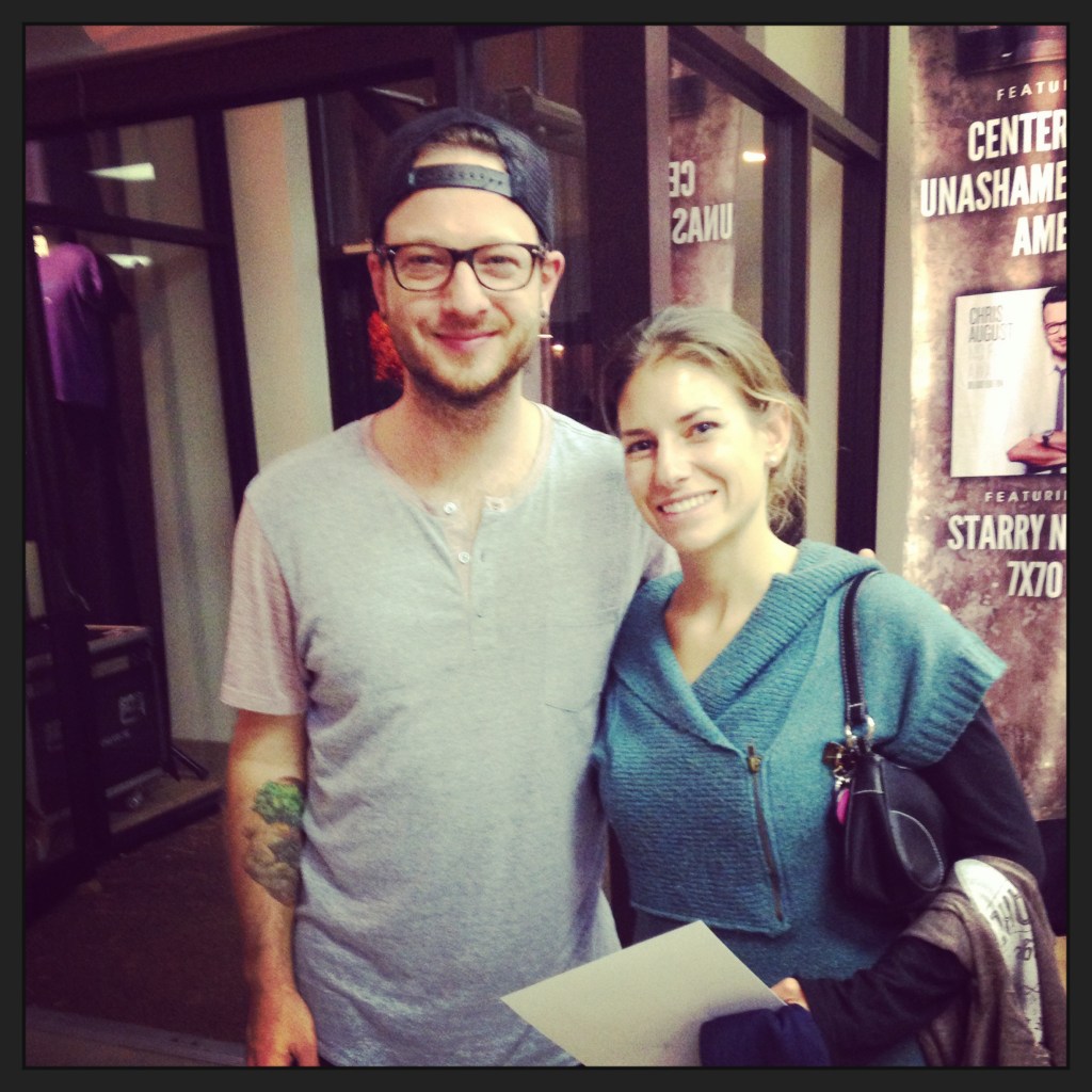 November: I was able to attend some awesome concerts, including Big Daddy Weave and Chris August, who has put up with me tagging him on Twitter and Instagram. (Thanks, Chris, and Erin, for being a great friend.)