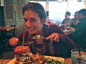 Attack with fork and knife and less-than-flattering intimidation faces.